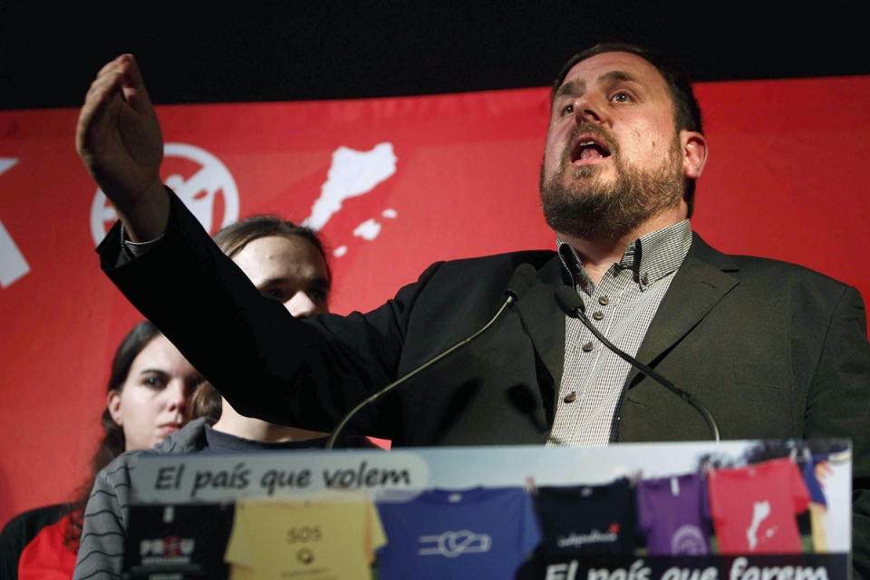 Oriol Junquera (ERC) hauteskunde kanpainian. 10/11/2012. Argazkia: EFE