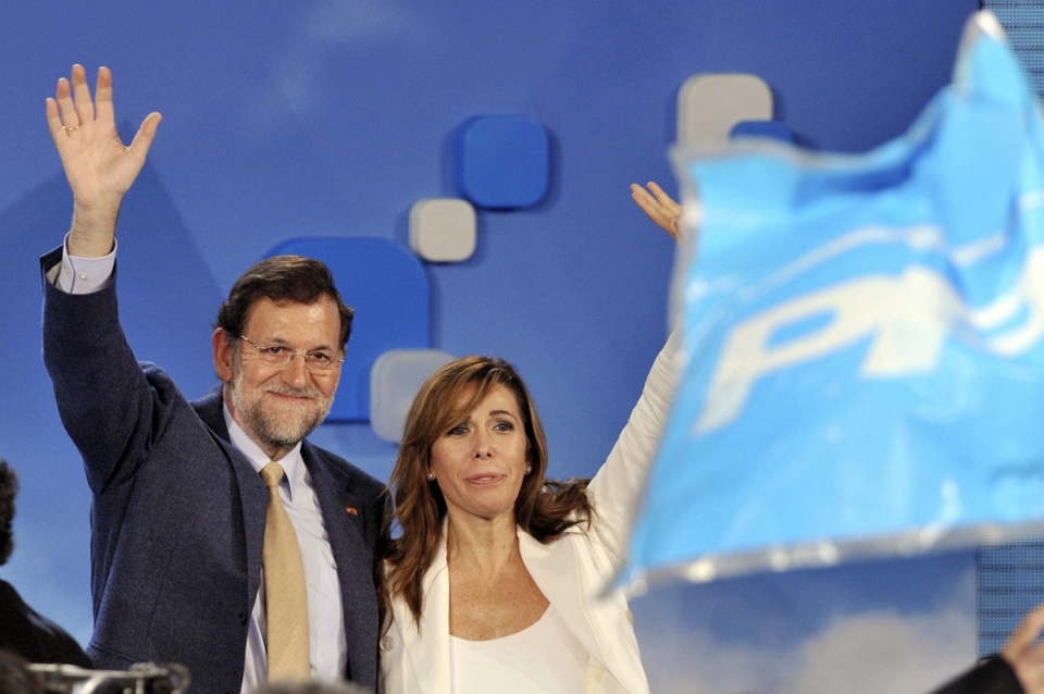 Alicia Sanchez-Camacho eta Mariano Rajoy (PP) hauteskunde kanpainian. 18/11/2012. Argazkia: EFE