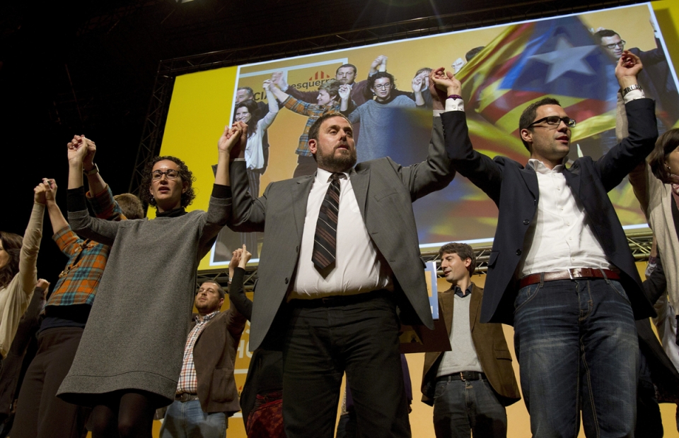 Oriol Junquera (ERC) hauteskunde kanpainian. 17/11/2012. Argazkia: EFE