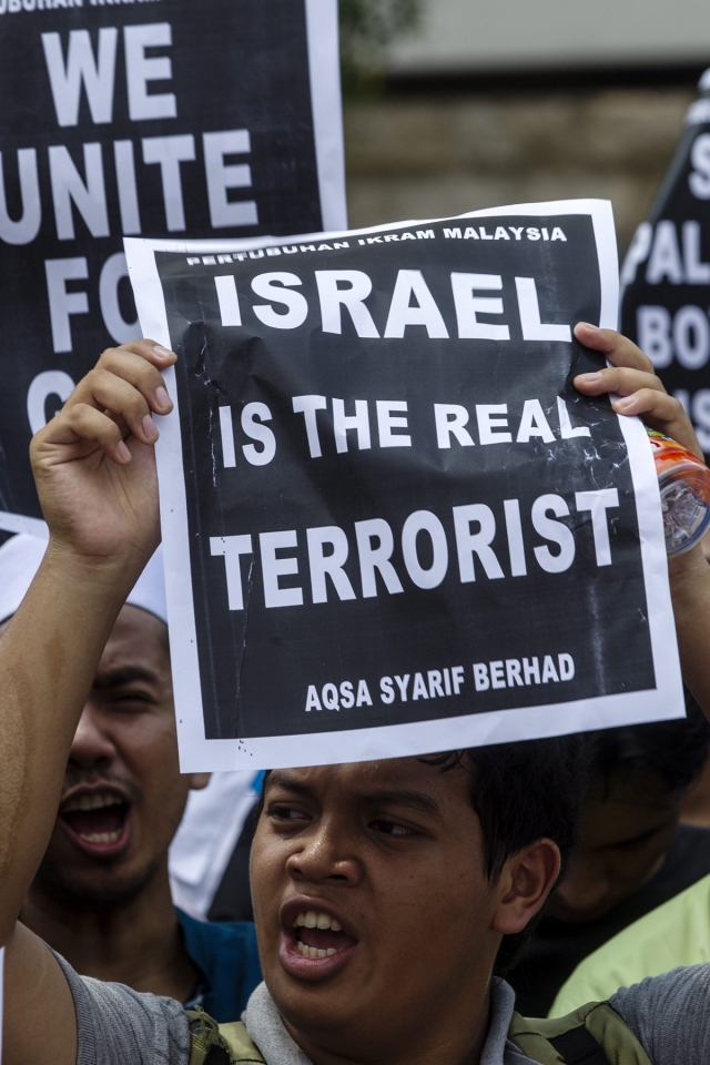 Protestas contra la ofensiva israelí. Foto: EFE