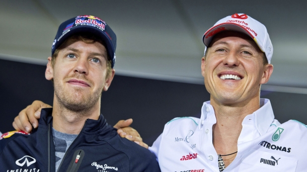 Sebastian Vettel (Red Bull) eta Michael Schumacher. EFE