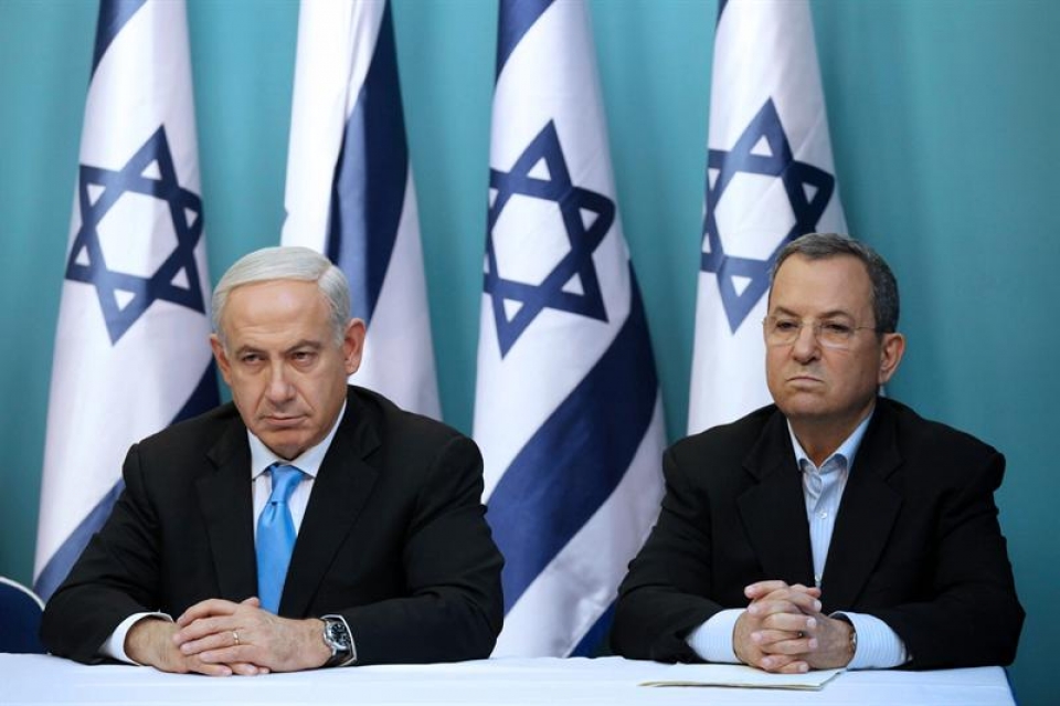 El primer ministro israelí, Benjamín Netanyahu y el ministro de Defensa, Ehud Barak.