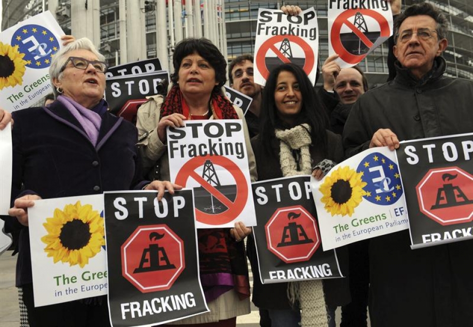 Manifestación contra el fracking. Foto: EFE