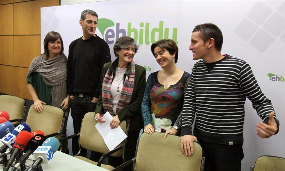 Laura Mintegi, portavoz de EH Bildu, en rueda de prensa en Bilbao. Foto: EFE