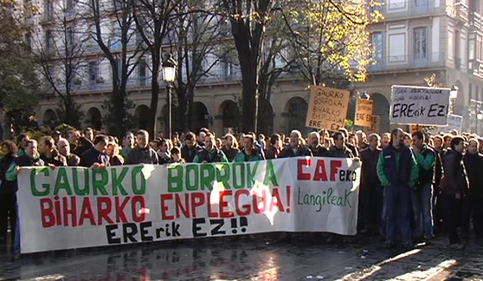 CAFeko langileen protesta. Argazkia: EITB