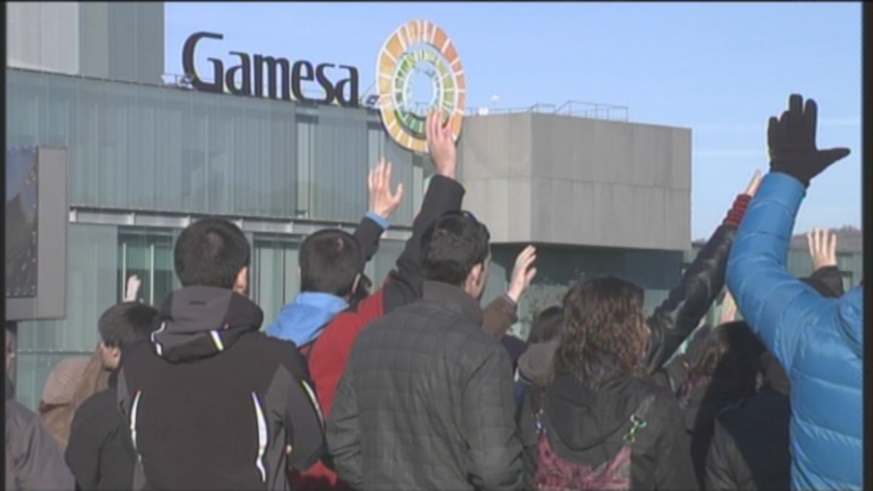 Protesta de trabajadores de Gamesa. EFE. 
