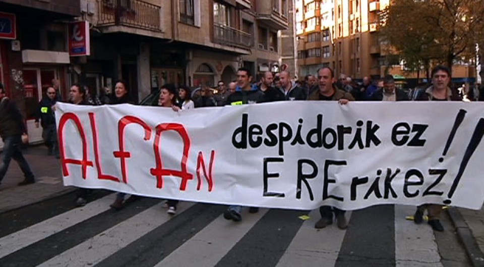 Una manifestación de los trabajadores de Alfa.