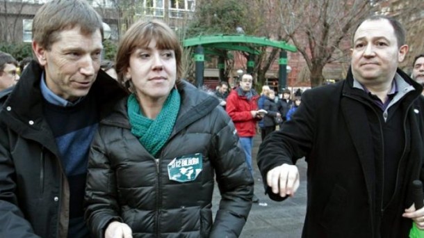 Miembros de la izquierda abertzale, en la manifestación de Bilbao. Foto: EFE