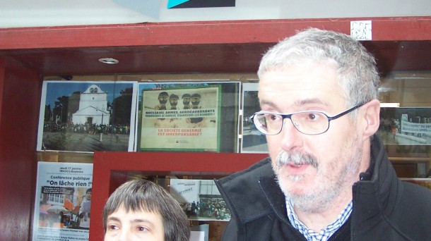 Txiki Muñoz, secrétaire général du syndicat basque ELA, ce lundi à Bayonne