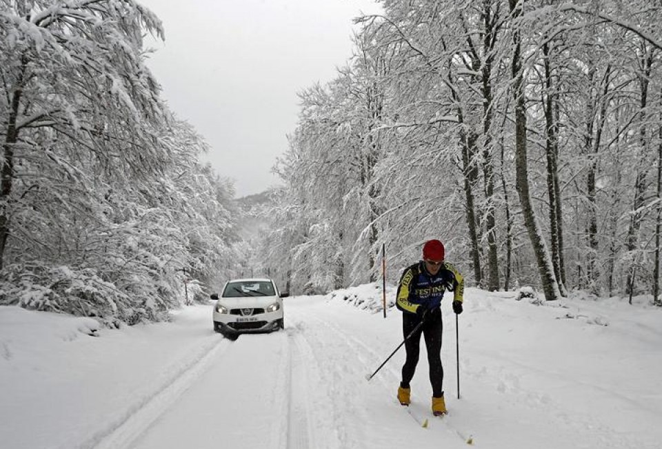 Nieve en la sierra de Aralar. Foto: EFE