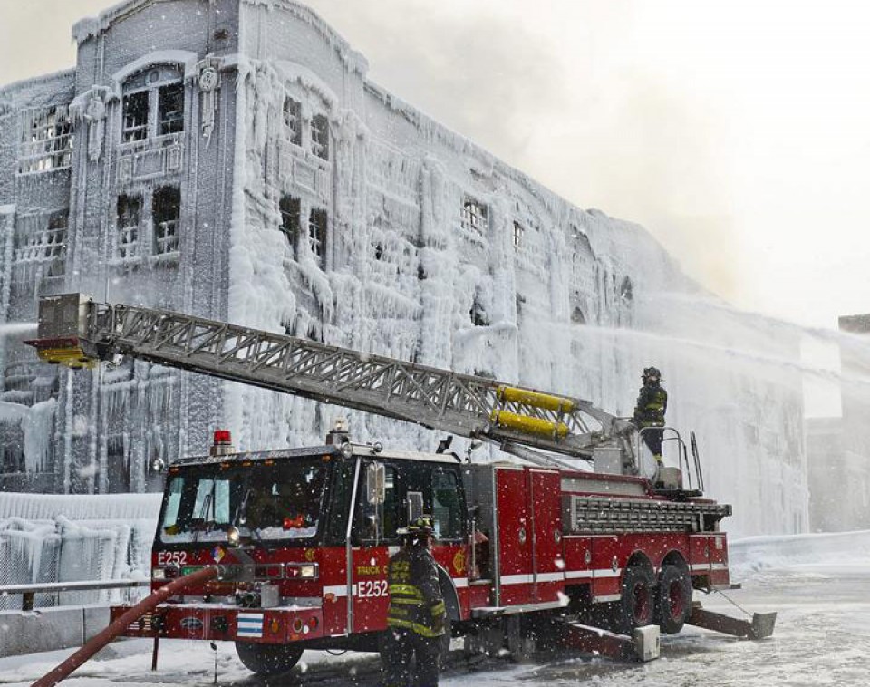 Edificio congelado en Chicago