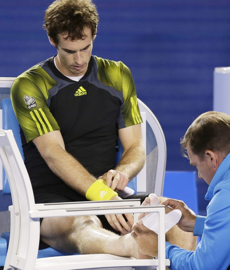 Atienden a Murray por unas ampollas. Foto: EFE.