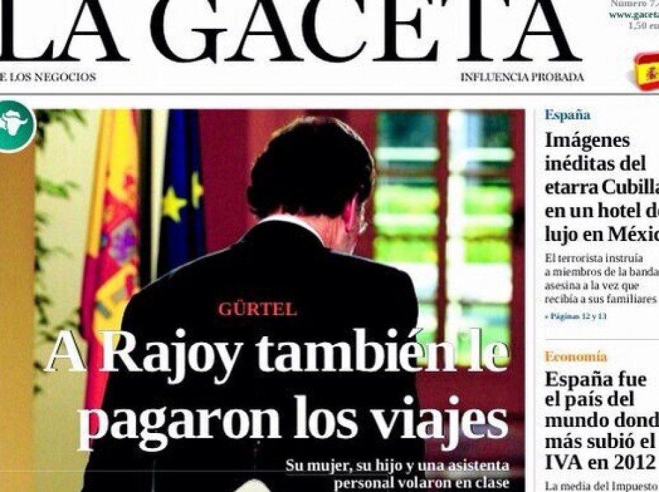 'La Gaceta' egunkariaren portada