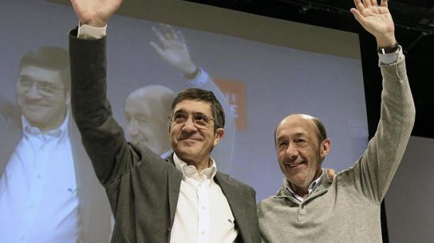 Patxi Lopez eta Rubalcaba alderdiaren ekitaldi batean.