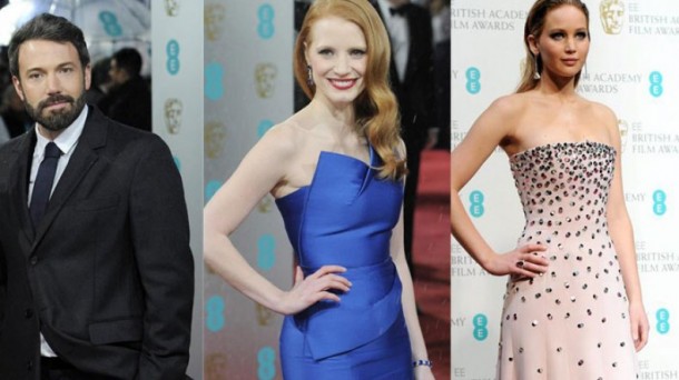 Ben Affleck, Jessica Chastain eta Jennifer Lawrence. Argazkia: EFE