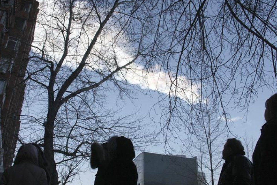 Meteritoaren lorratza. Argazkia: EFE