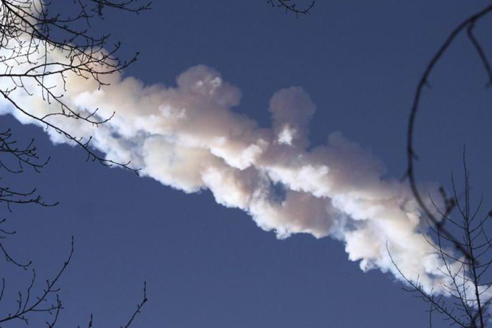 Meteritoaren lorratza. Argazkia: EFE