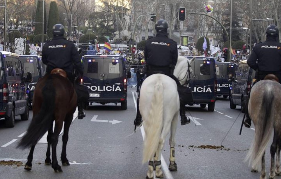 Otsailaren 23an "Inguratu Kongresua" protestaren une bat. EFE