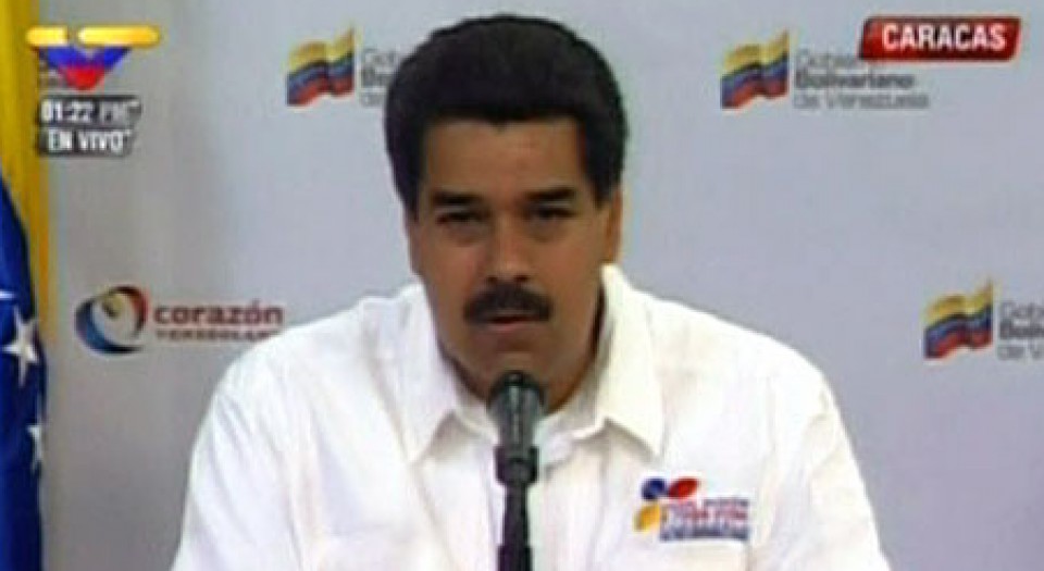 Nicolas Maduro, Hugo Chavezen heriotza iragartzen. EFE