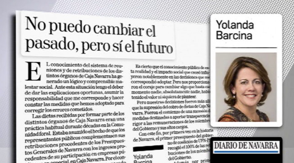 La presidenta del Gobierno foral, Yolanda Barcina. Foto: EITB