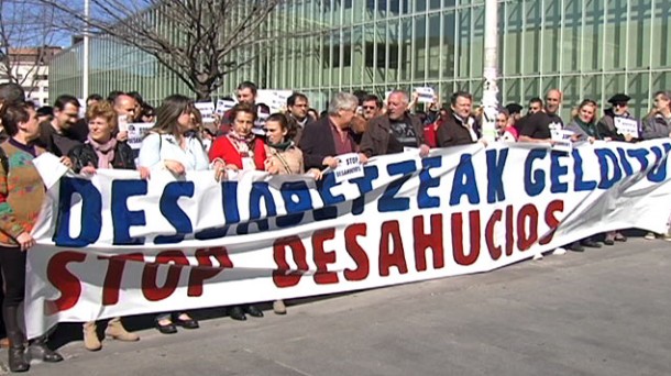 Manifestación contra los desahucios, en Bilbao. Foto: EiTB