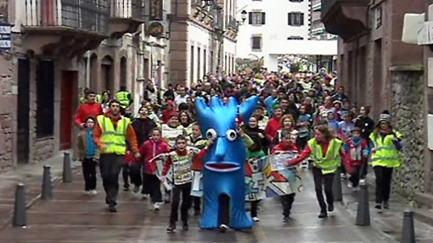 La Korrika en las calles de Elizondo. 