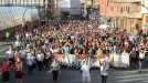 Miles de euskaltzales recorren las calles de Bilbao con Korrika 18