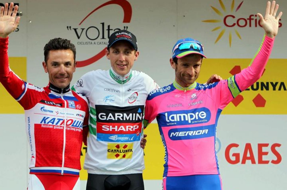 Kataluniako Volta: Daniel Martin (garailea), Joaquim Rodriguez (bigarren) eta Scarponi (hirugarren). Argazkia: EFE