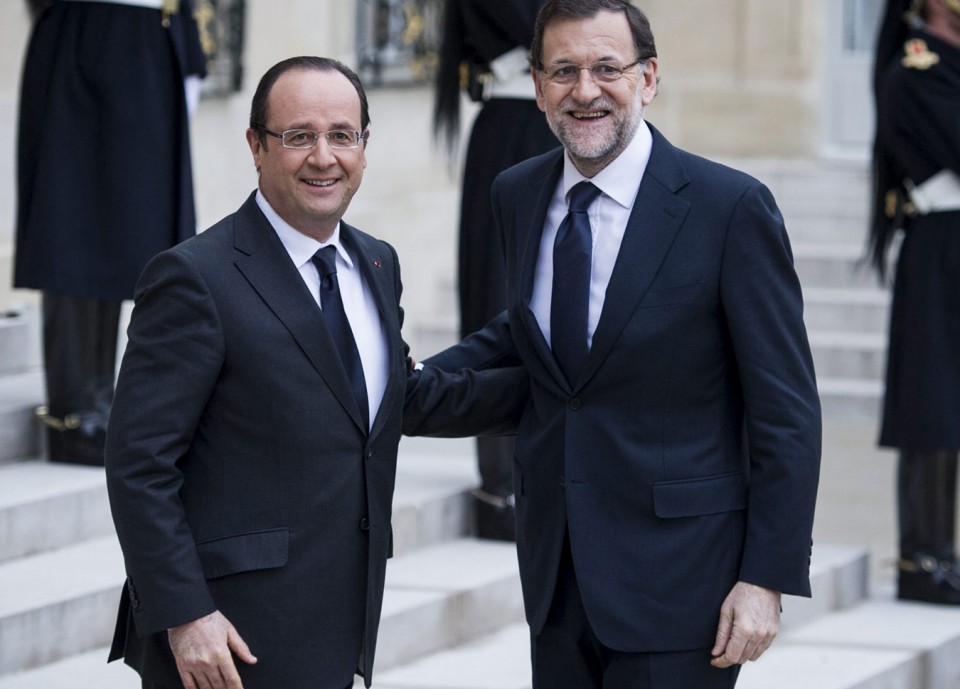 Mariano Rajoy junto a su homólogo francés, François Hollande. EFE