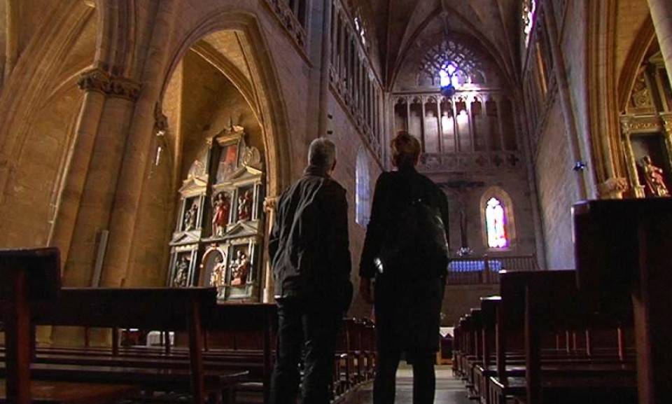 Xabier Euzkitze eta Yolanda Alzola Getariako elizan