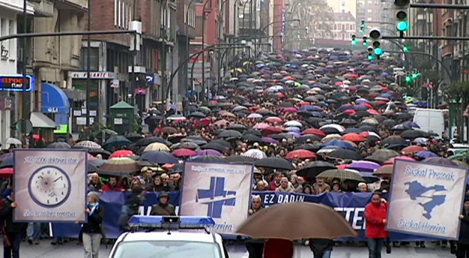 Manifestación convocada por Herrira en Bilbao Foto: EITB