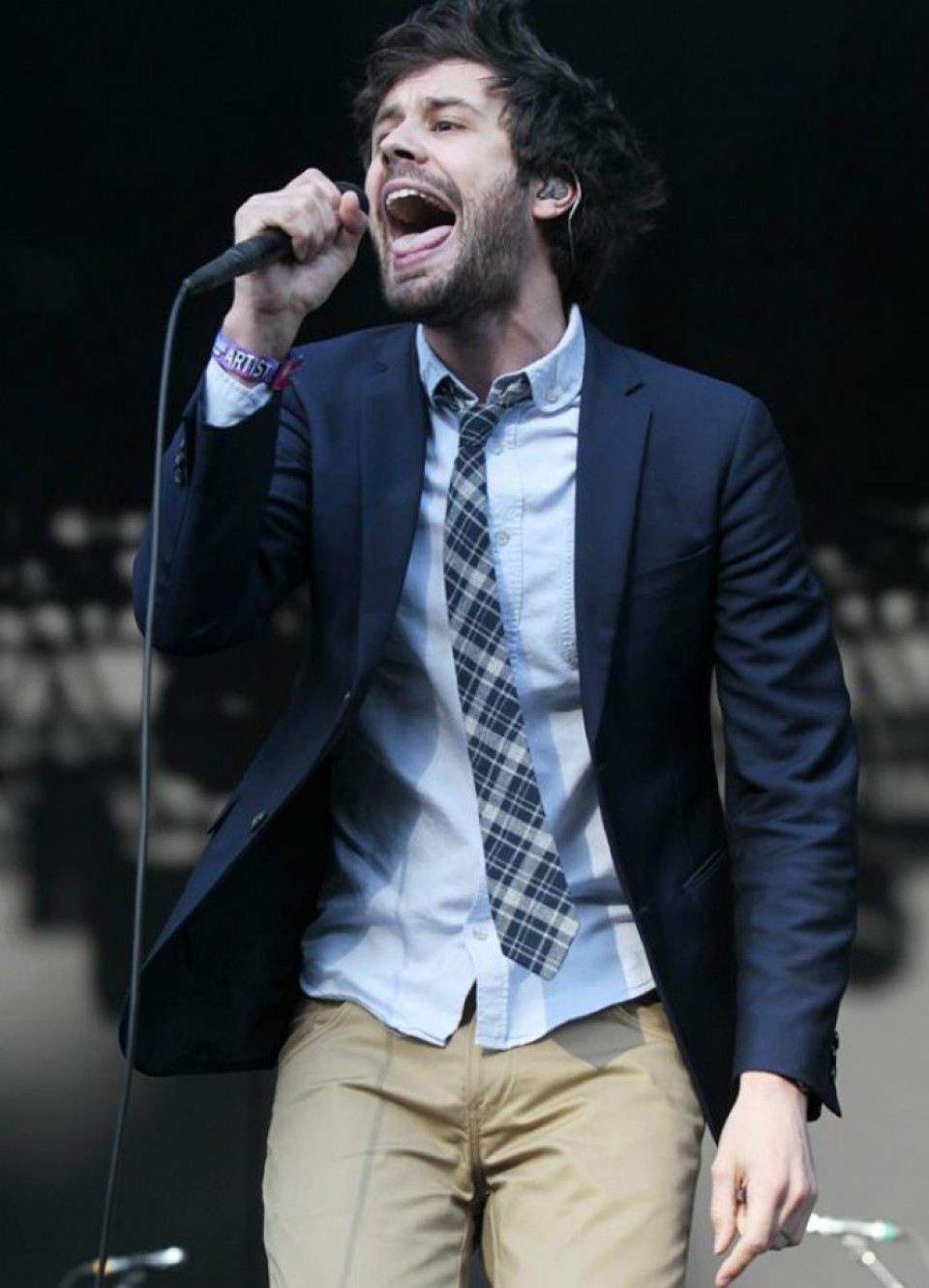 Michael Angelakos, de Passion Pitt, en el festival Lollapalooza, en Santiago de Chile. Foto: EFE