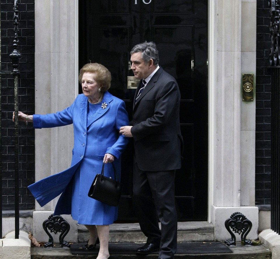 Thatcher eta Gordon Brown Britainia Handiko lehen ministro ohia. EFE