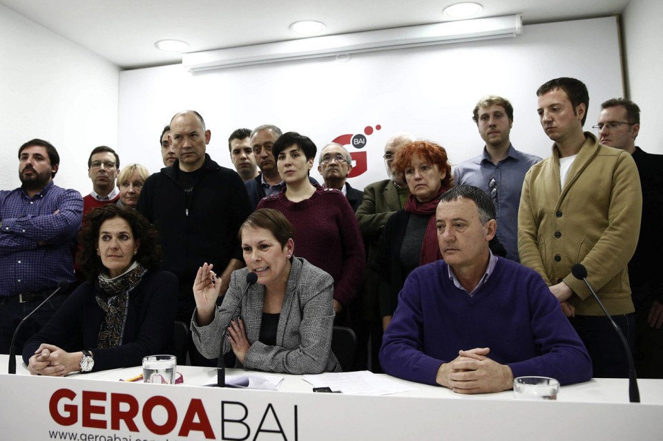 Integrantes de Geroa Bai en una rueda de prensa. Imagen de archivo: EFE