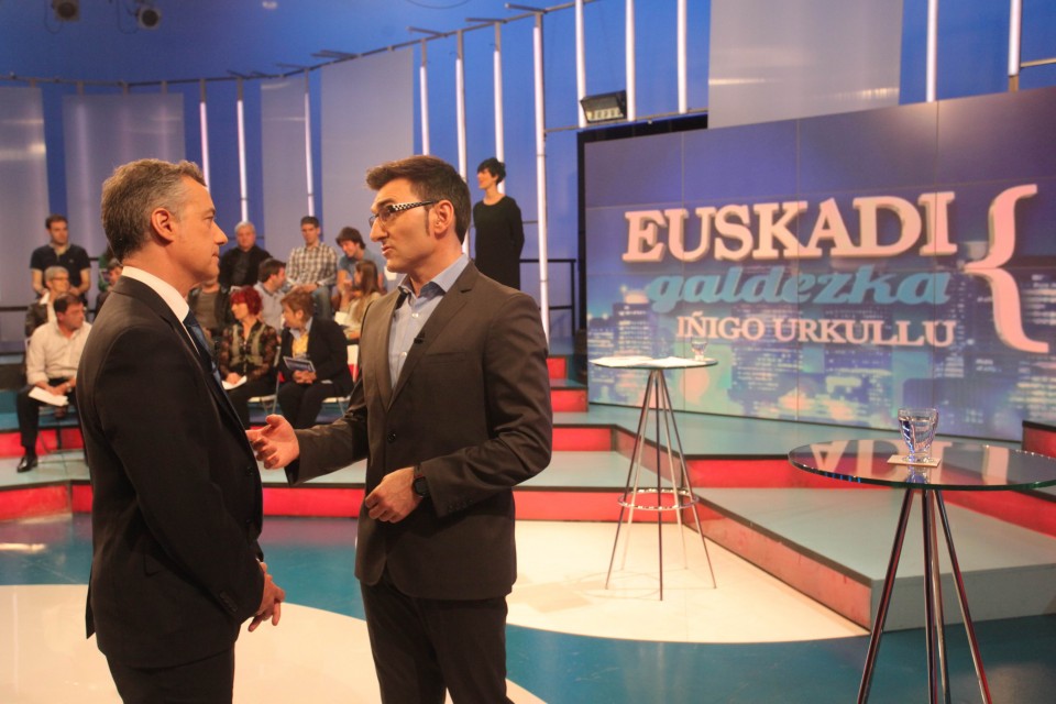 Iñigo Urkullu lehendakaria, Xabier Usabiaga aurkezlearekin. (Argazkia: EiTB)