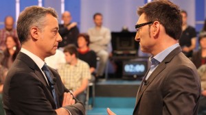 Iñigo Urkullu lehendakaria, Xabier Usabiaga aurkezlearekin. (Argazkia: EiTB)