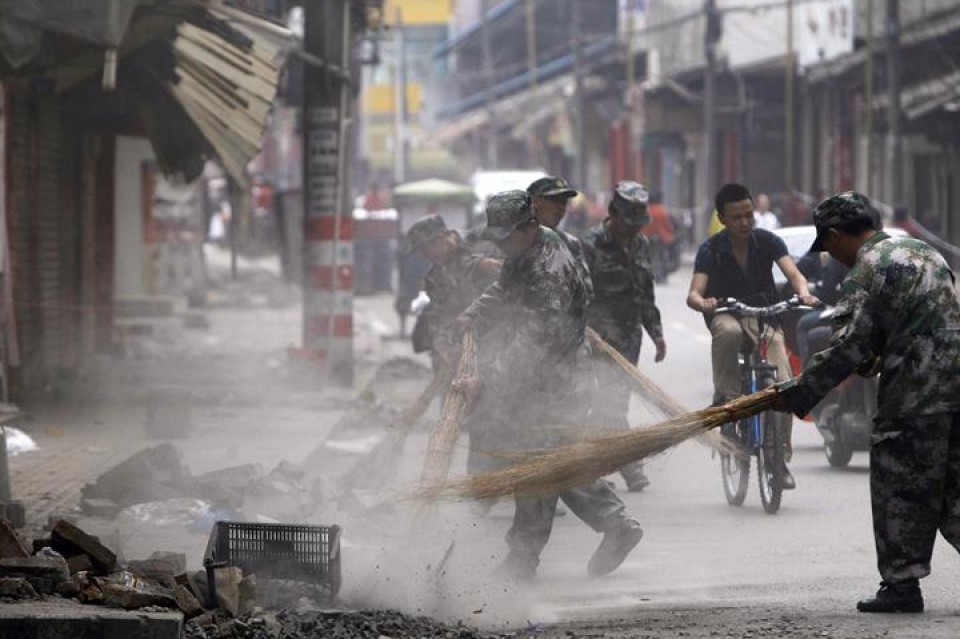 Garbiketa lanak. EFE