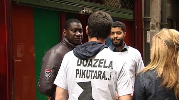 Protesta de SOS racismo en Vitoria-Gasteiz.