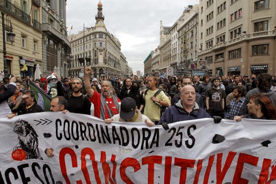 Manifestantes del 25S
