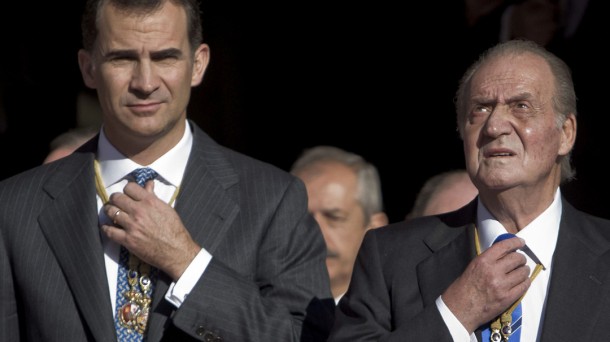 El príncipe Felipe VI junto al rey Juan Carlos.