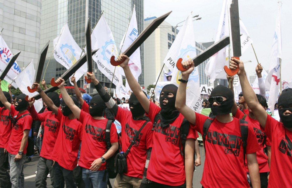 Indonesiako langileen protestak. EFE. 
