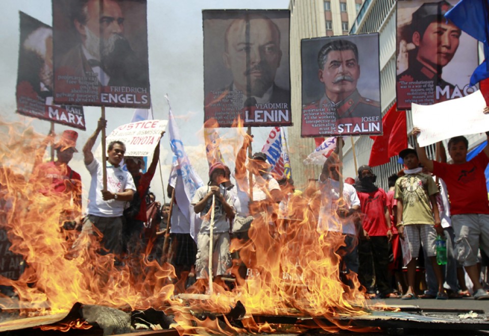Langileen protestak Filipinasen. EFE.
