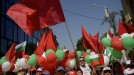 Manifestación de trabajadores en Bulgaria. EFE.  title=