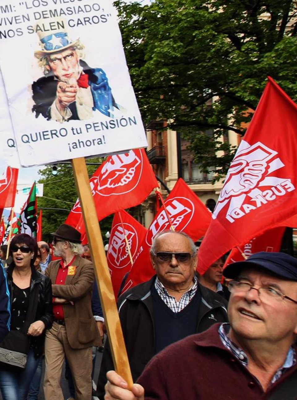 UGTren manifestazioaren irudia. Argazkia: EFE