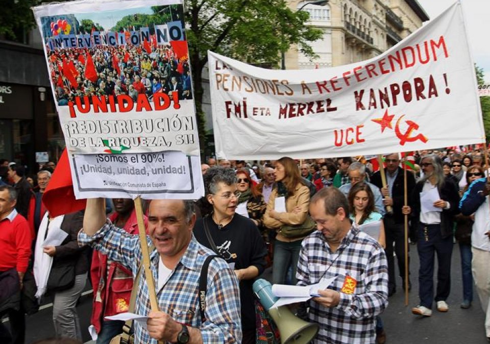 Euskal hiriburuek manifestazioak hartu dituzte. Argazkia: EFE