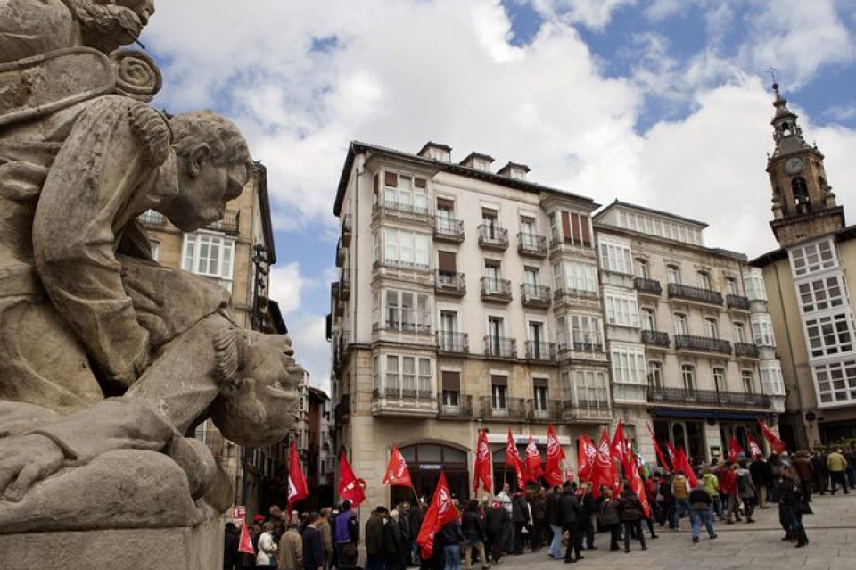 UGTk Gasteizen deitutako manifestazioa. Argazkia: EFE