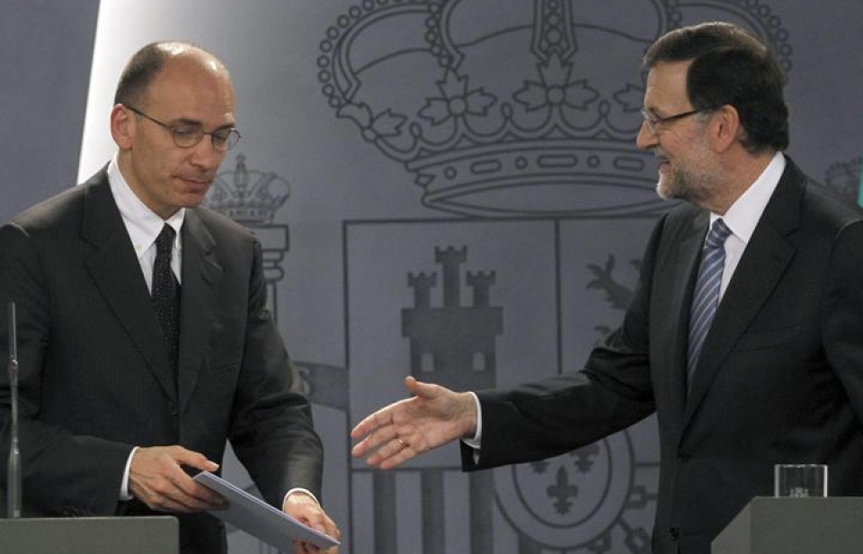 El presidente del Gobierno, Mariano Rajoy, y el primer ministro italiano, Enrico Letta. EFE