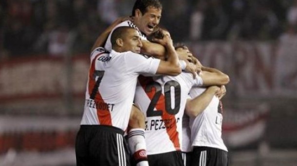 Jugadores del River Plate celebran un gol. Efe.