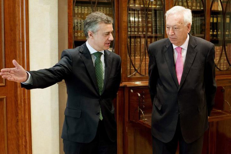 Iñigo Urkullu lehendakaria eta Jose Manuel Garcia-Margallo Atzerri ministroa. EFE