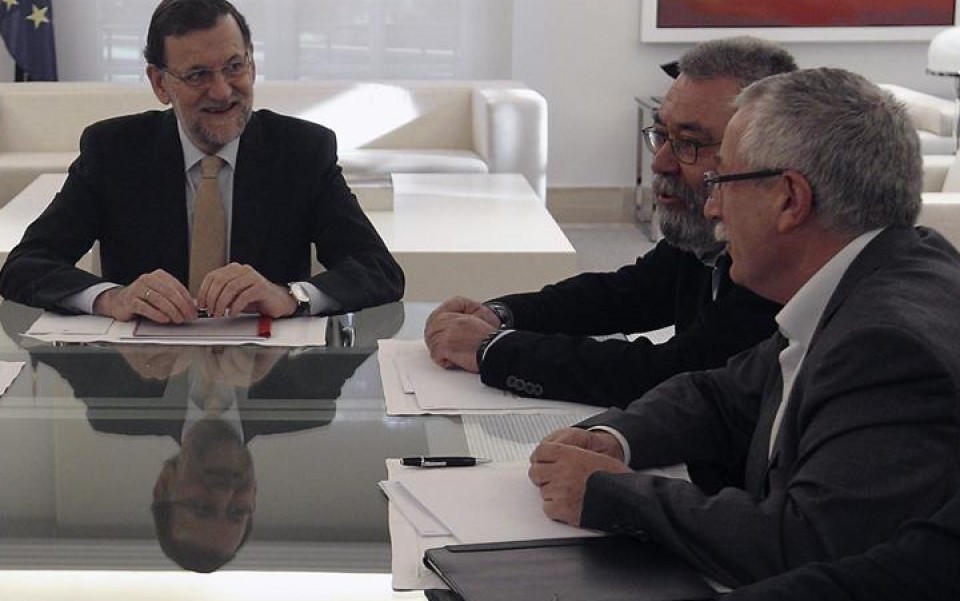 Rajoy ha mantenido una reunión hoy Cándido Méndez (UGT) e Ignacio Fernández Toxo (CCOO).